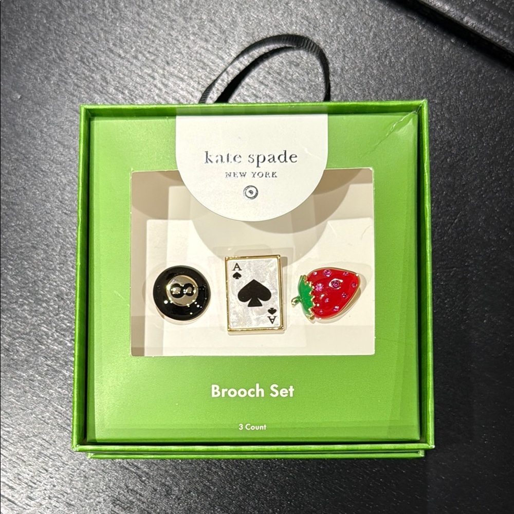 Kate Spade NY X Target Limited Edition 3pk Mixed Novelty Pin Set - Picture 2 of 4